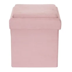 COFFRE POUF PLIABLE COMPATIBLE BRIQUE ROSE