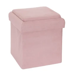 COFFRE POUF PLIABLE COMPATIBLE BRIQUE ROSE