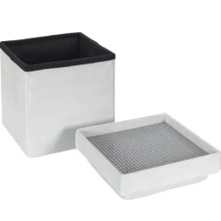 COFFRE POUF PLIABLE COMPATIBLE BRIQUE GRIS