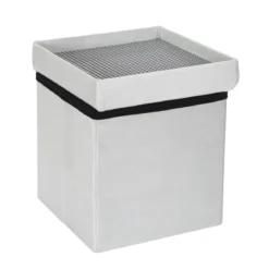 COFFRE POUF PLIABLE COMPATIBLE BRIQUE GRIS