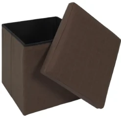 COFFRE POUF PLIABLE MARRON