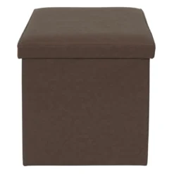 COFFRE POUF PLIABLE MARRON