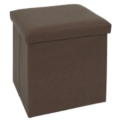 COFFRE POUF PLIABLE MARRON