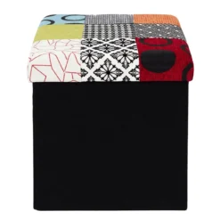 COFFRE POUF PLIABLE PATCHWORK