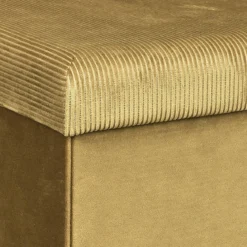 COFFRE POUF PLIABLE VELOURS COTELE GIULIA JAUNE
