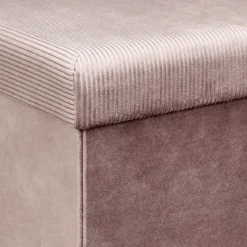 COFFRE POUF PLIABLE VELOURS COTELE GIULIA ROSE