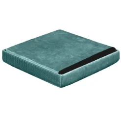 COFFRE POUF PLIABLE VELOURS COTELE GIULIA BLEU