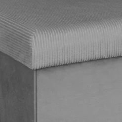 COFFRE POUF PLIABLE VELOURS COTELE GIULIA GRIS