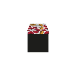 COFFRE POUF PLIABLE WAX ROUGE 38X38 CM