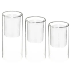 COFFRET 3 BOUGIES DOUBLE VERRE LED