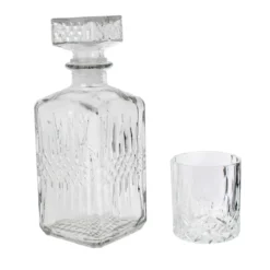 COFFRET CARAFE WHISKY ET VERRE X4 PIECES