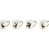 COFFRET 4 MINI MUGS CERF DORE