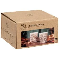COFFRET 4 TASSES ESPRESSO TOUCAN 10CL