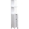 COLONNE PETIT ESPACE BLANCHE 2 PORTES 2 ETAGERES MIAMI