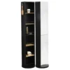 COLONNE PIVOTANTE MIROIR NICHES RANGEMENT NOIR FACON BAMBOU