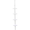 COLONNE TELESCOPIQUE 4 ETAGERES 1 PORTE SAVON BLANC