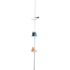 COLONNE TELESCOPIQUE ACIER ET 3 PANIERS PP   BLANC