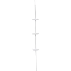 COLONNE TELESCOPIQUE TUBE METAL ET 3 ETAGERES BLANC