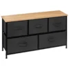 COMMODE BASSE 5 TIROIRS TISSA GRIS FONCE
