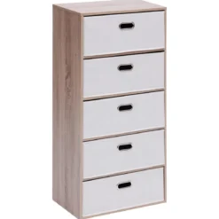 COMMODE 5 PANIERS DRESS UP BEIGE D.50X30X100CM