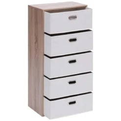 COMMODE 5 PANIERS DRESS UP BEIGE D.50X30X100CM
