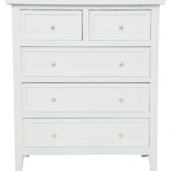 COMMODE 5 TIROIRS BLANC CHARME