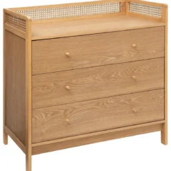 COMMODE 3 TIROIRS CANNAGE ARTY D.90X45X90CM