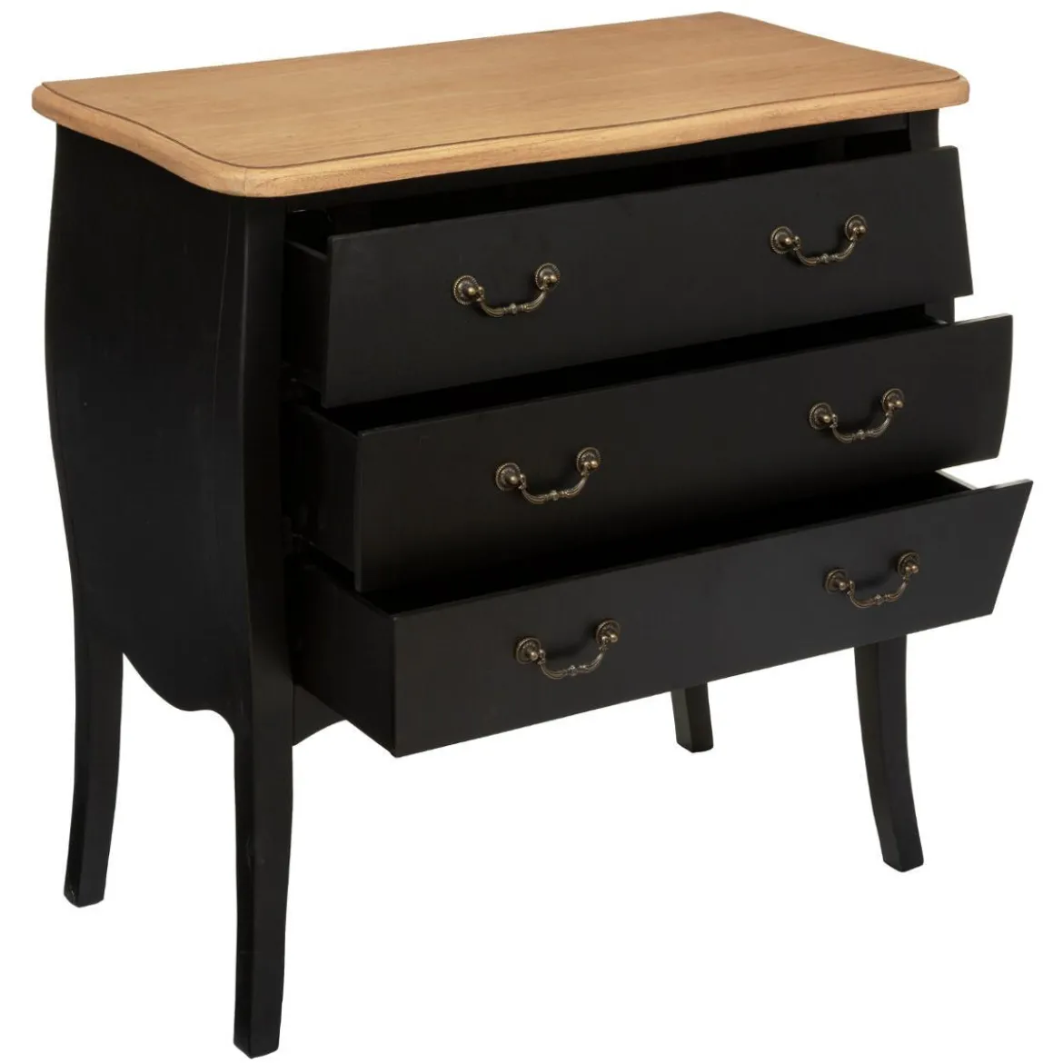 COMMODE 3 TIROIRS NOIR CHRYSA
