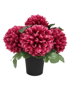 COMPOSITION 5 CHRYSANTHEMES  D12.5CM H27CM 4 COLORIS ASS