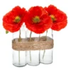 COMPOSITION COQUELICOT TUBE VERRE H.23CM X3