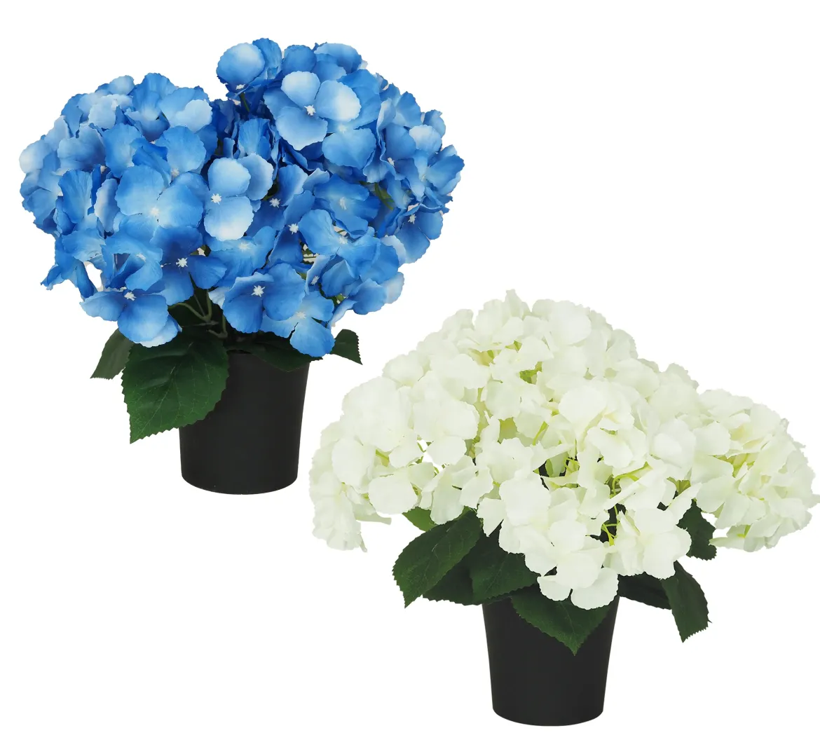 COMPOSITION 7 HORTENSIAS H.40CM 3 COULEURS