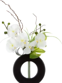 COMPOSITION ORCHIDEES VASE CERAMIQUE H.44CM