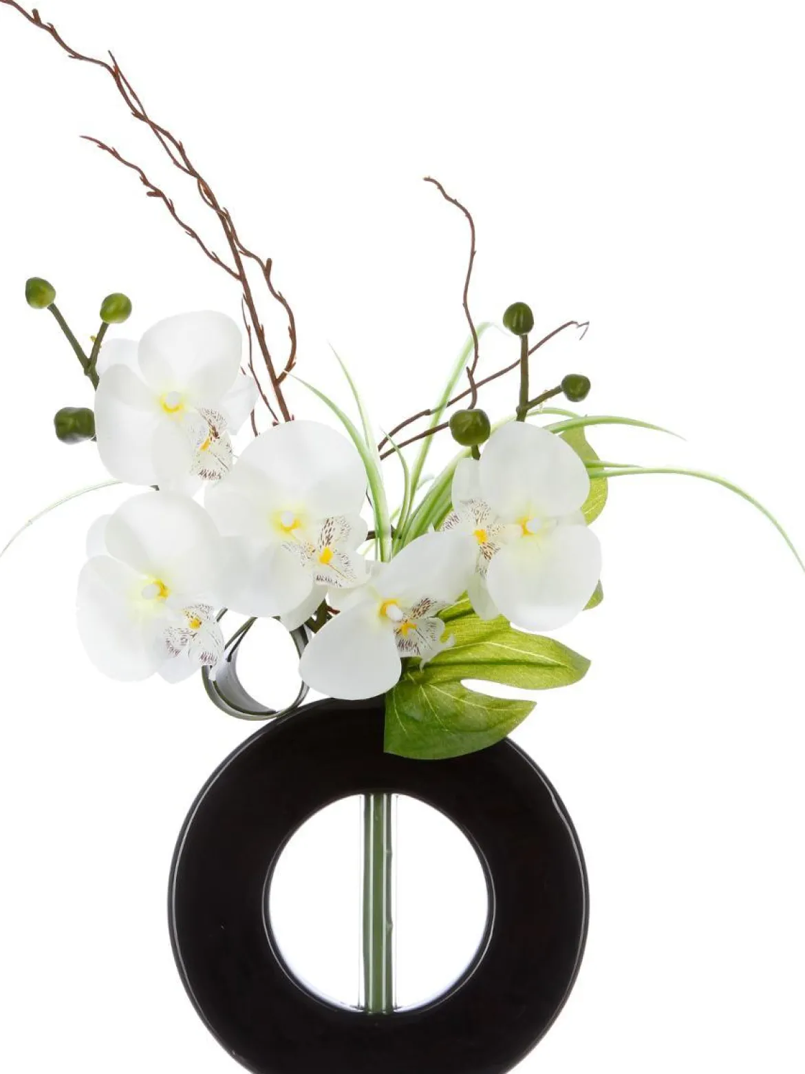 COMPOSITION ORCHIDEES VASE CERAMIQUE H.44CM