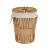 CORBEILLE COUVERCLE FACON CORDE TAUPE 25X32CM