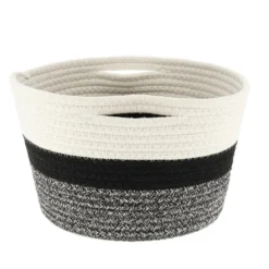 CORBEILLE D.28X18CM NATUREL NOIR CHINE