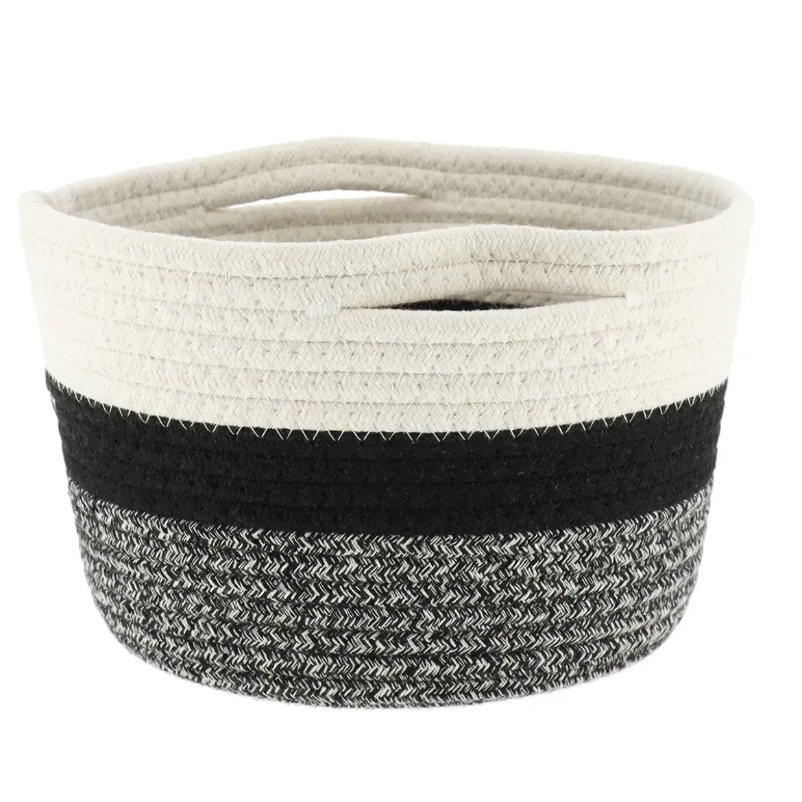 CORBEILLE D.32X20CM NATUREL NOIR CHINE