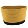CORBEILLE OVALE GRAND MODELE COTON 32X25CM OCRE NOIR