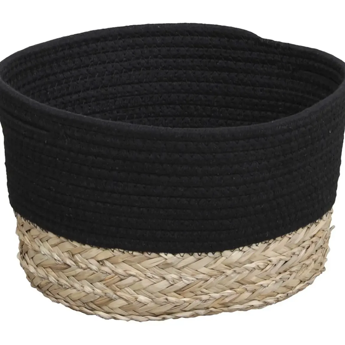 CORBEILLE OVALE MOYEN MODELE 30X22CM NOIR NATUREL