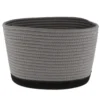 CORBEILLE OVALE MOYEN MODELE COTON 28X22.5CM GRIS NOIR