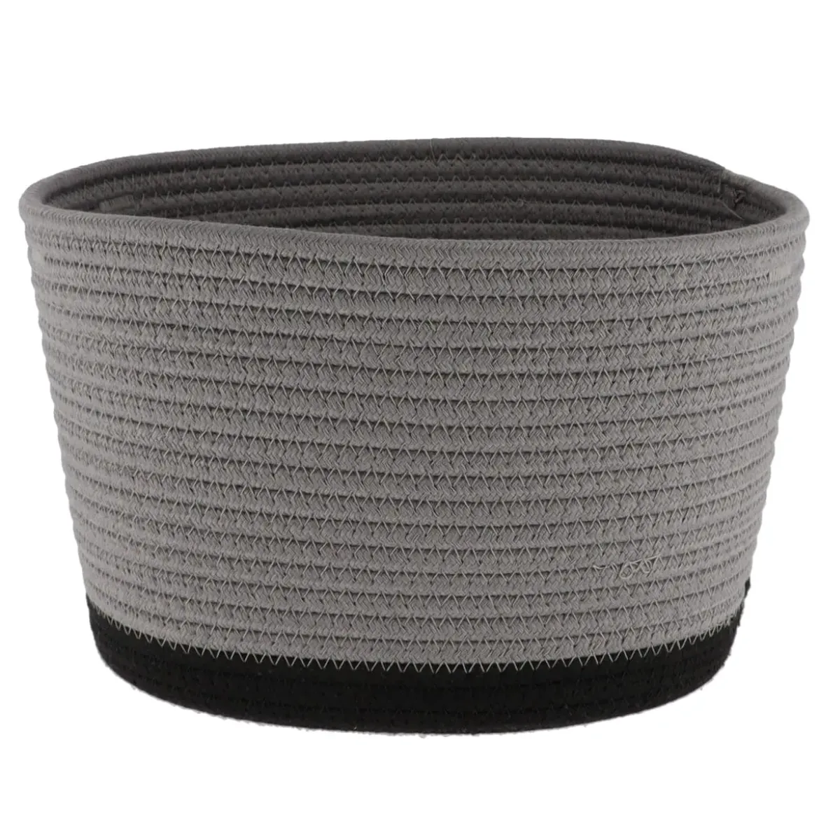 CORBEILLE OVALE MOYEN MODELE COTON 28X22.5CM GRIS NOIR