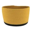CORBEILLE OVALE PETIT MODELE COTON 25X20CM OCRE NOIR