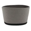 CORBEILLE OVALE PETIT MODELE COTON 25X20CM GRIS NOIR