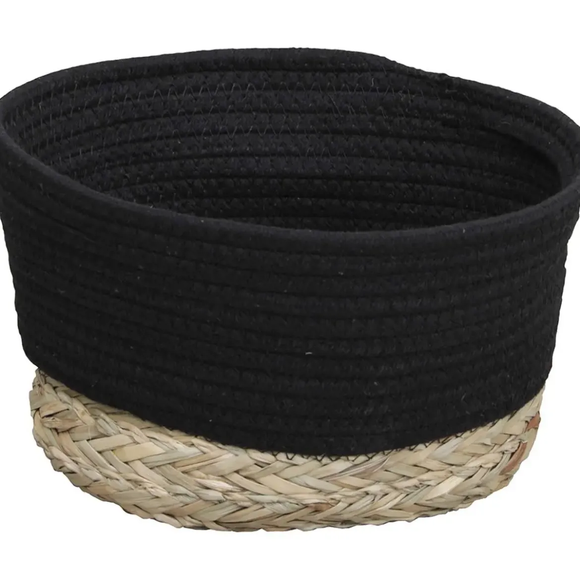 CORBEILLE OVALE PETIT MODELE 25X20CM NOIR NATUREL