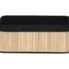 CORBEILLE RECTANGLE 40X28X16CM BAMBOU TISSU NOIR