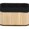 CORBEILLE RECTANGLE 22X16X14CM BAMBOU TISSU NOIR