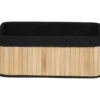 CORBEILLE RECTANGLE 37X25X15CM BAMBOU TISSU NOIR