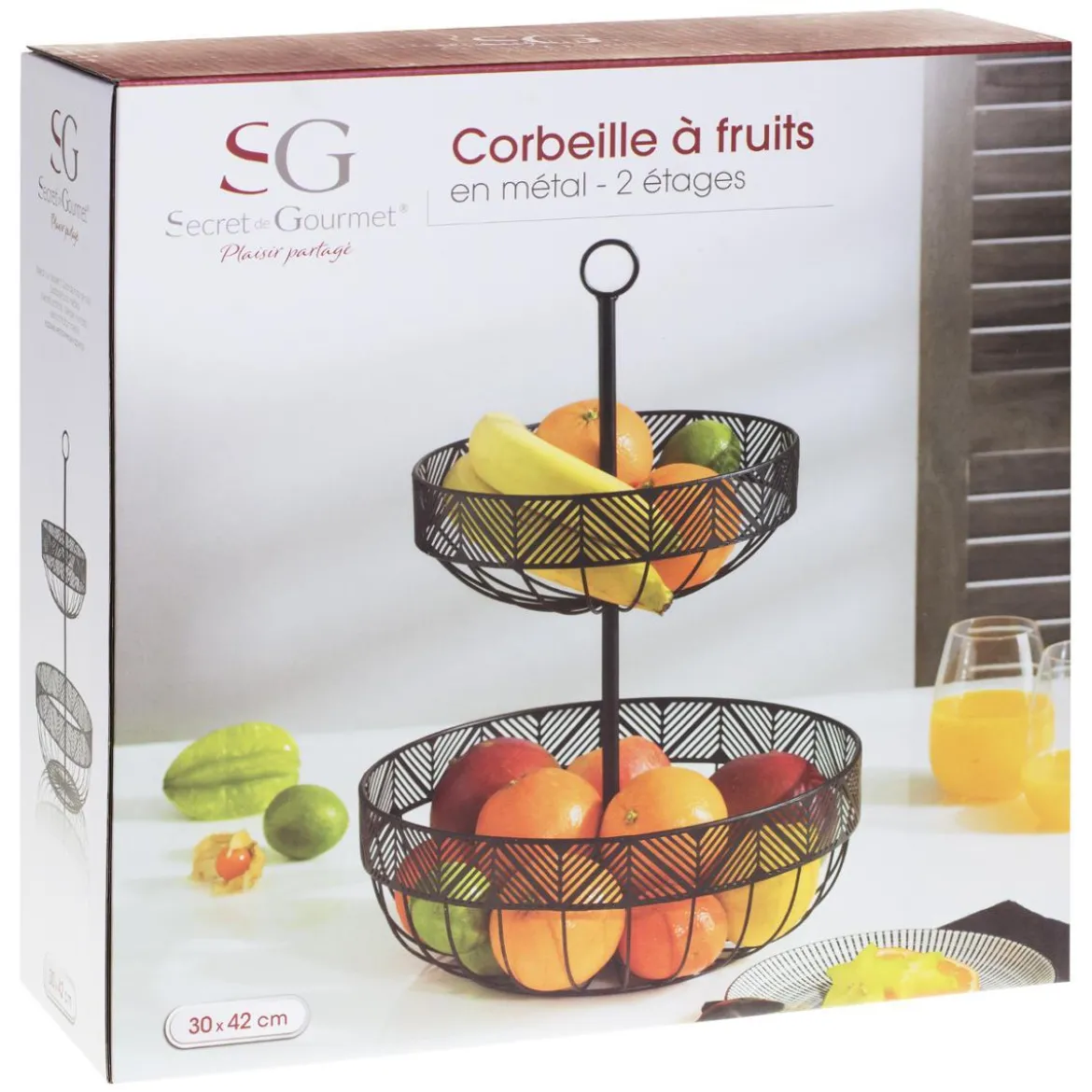 CORBEILLE 2 ETAGES FRISE