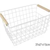 CORBEILLE RANGEMENT METAL BLANC 31X21X15CM