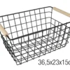 CORBEILLE RANGEMENT METAL NOIR 36.5X23X15CM