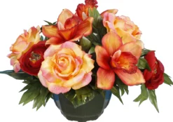 COUPE RENONCULE ROSE GOUTTES EAU
